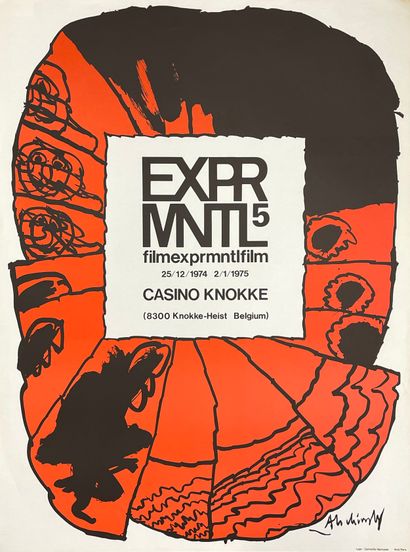 ALECHINSKY (Pierre). "Exprmntl 5" (1974). Affiche. Lithographie en couleurs avec...