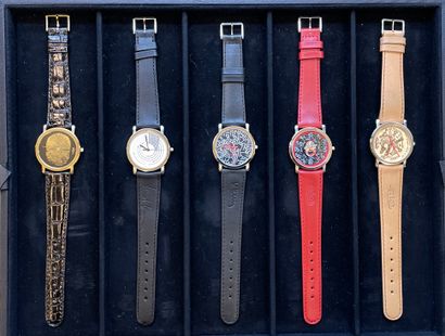 Artistes divers.- Coffret de 25 montres Lito (1990). Ensemble complet de 25 montres...