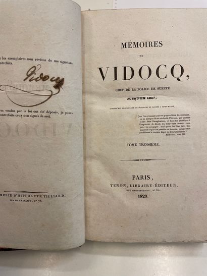VIDOCQ. Mémoires de Vidocq, chef de la police de sûreté jusqu'en 1827, aujourd'hui...