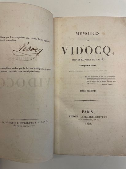VIDOCQ. Mémoires de Vidocq, chef de la police de sûreté jusqu'en 1827, aujourd'hui...