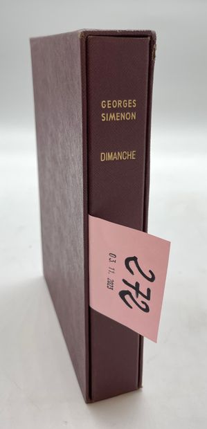 SIMENON (Georges). Dimanche. P., Presses de la Cité, 1959, 8°, en feuilles, non coupé,...