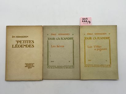 VERHAEREN (Emile). Petites légendes. Brux., Deman, 1900, 8°, br., non coupé (dos...