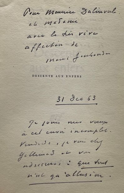 JOUHANDEAU (Marcel). Images de Paris. P., NRF, 1934, in-12, br. (mors partiellement...