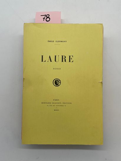 null CLERMONT (Emile). Laure. P., Grasset, 1913, grand 8°, en feuilles, sous double...