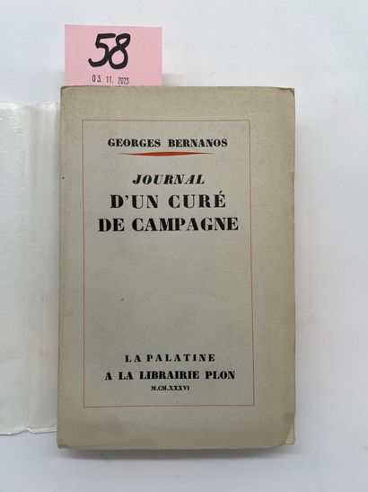 BERNANOS (Georges). Le Journal d'un curé de Campagne. P., Plon, "La Palatine", 1936,...