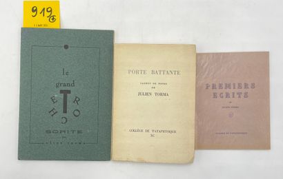 TORMA (Julien). Le Grand Troche. Sorite. P., Editions Elaia, 1925, in-12, 53 p.,...