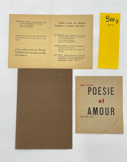 SEUPHOR (Michel). Poésie et Amour.Alès，Les Bibliophiles Alésiens [PAB]，"Feu d'Or"，1946...
