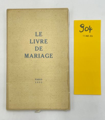 SIMA.- Le Livre de mariage. P., [Joseph Sima], 1922, 8° agenda, 35 p., en feuilles,...