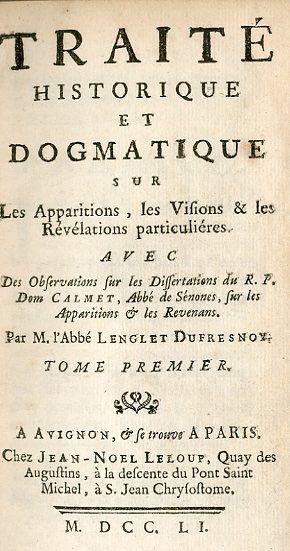 null LENGLET DUFRESNOY (abbé [Nicolas]). Traité historique et dogmatique sur les...