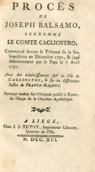 null [BARBERI (Giovanni)]. Procès de Joseph Balsamo, surnommé le Comte de Cagliostro,...