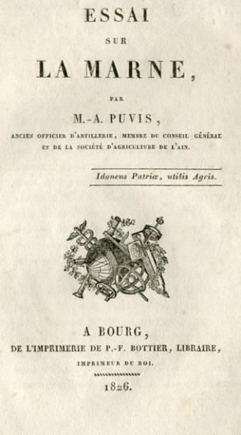 null PUVIS DE CHAVANNES (Marc-Antoine). Essai sur la Marne. A Bourg (en Bresse),...