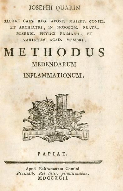 null QUARIN (J.). Methodus medendarum inflammationum. Papiae [Pavie], Apus Balthassarem...