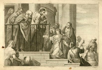 null LIBERI (d'après Pietro) (1614-1687). "Alexandre et Diogène". Eau-forte gravée...