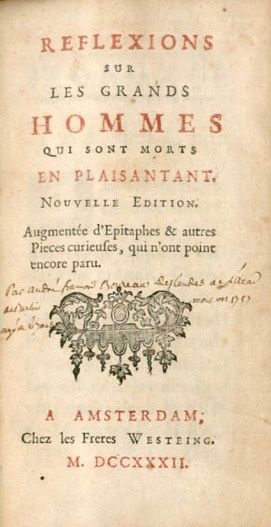 null [BOUREAU-DESLANDES (André-François)]. Réflexions sur les grands hommes qui sont...