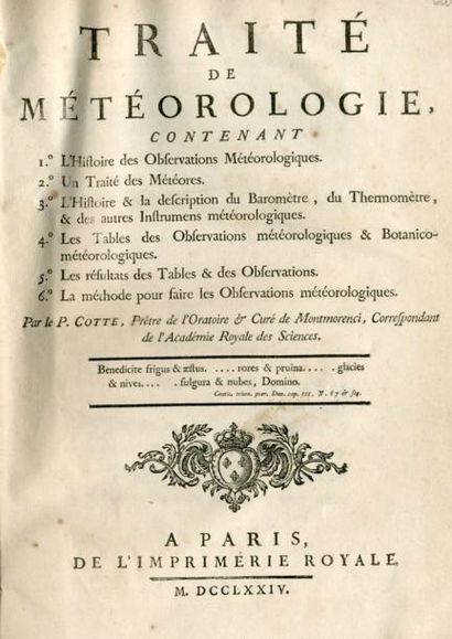 null COTTE (P.). Traité de météorologie, contenant : 1. L'Histoire des Observations...