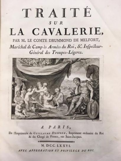 null DRUMMONT DE MELFORT. Traité sur la cavalerie. Paris, Guillaume Desprez, 1776,...