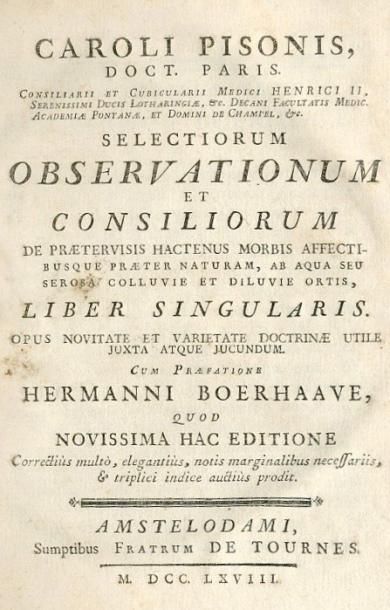 null [LE POIS (Charles)].- PISONIS (Carolus). Selectiorum observationum et consiliorum...
