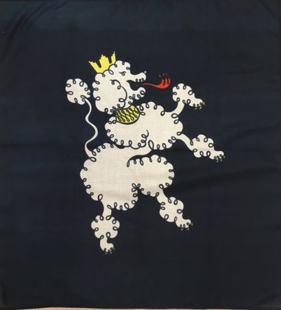 GENERAL IDEA. "The Poodle never Begs except for Meaning" (1984). Foulard sérigraphié...