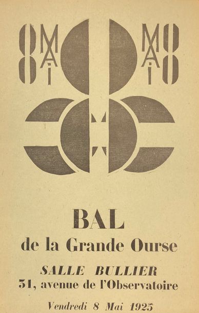 AVANT-GARDE RUSSE.- "Bal de la Grande Ourse. Salle Bullier, le 8 mai 1925". Affiche...