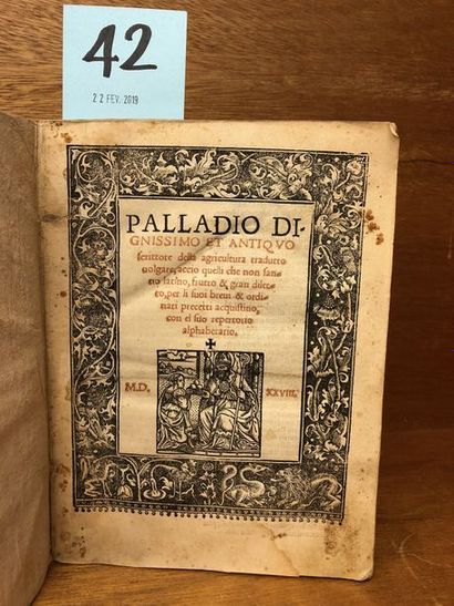 null Post-incunable.- PALLADIUS (Rutilius Taurus). Palladio dignissimo et antiquo...