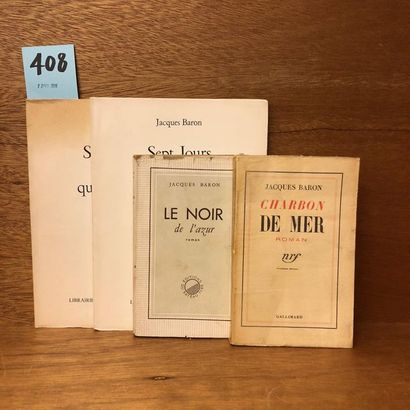 null BARON (Jacques). Charbon de mer. P., Gallimard, 1935, in-12, br. Mention de...