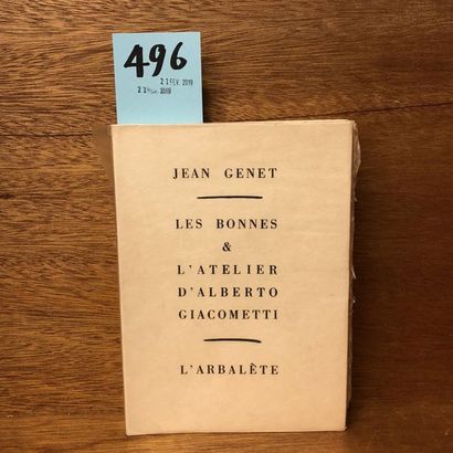 null 1/35 Japon nacré.- GENET (Jean). Les Bonnes et l'Atelier d'Alberto Giacometti....