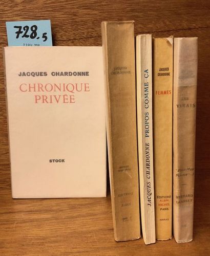 null CHARDONNE (Jacques). Autour de Barbezieux. Chronique privée. P., Stock, 1939,...