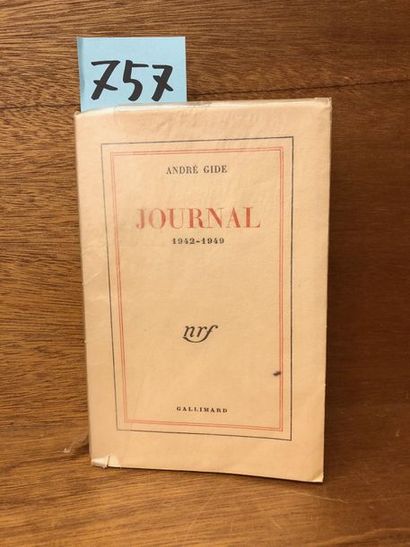 GIDE (André). Journal 1942-1949. P., Gallimard, 1950, in-12, br., non coupé. Edition...