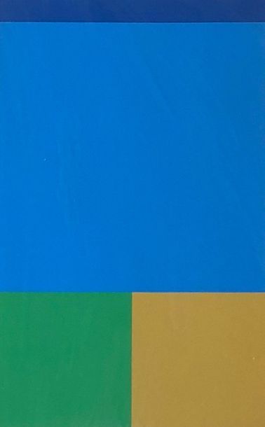 DELAHAUT (Jo). "Bleu-vert-jaune" (1968). Sérigraphie en 4 couleurs tirée sur papier...