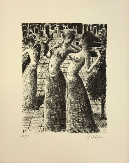 DELVAUX (Paul). "La Danse" (1969). Lithographie en noir tirée sur vélin d'Arches,...