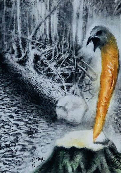DE TAEYE (Camille). "Cocagne" (1993). Acrylique et crayon sur toile, titré, daté...