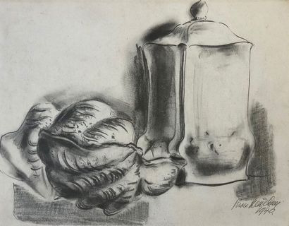 MENDELSON (Marc). "Nature morte" (1940). Crayon et lavis sur papier, daté et signé...