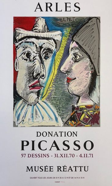 PICASSO (d'après Pablo). Affiche (1970). Lithographie en couleurs réalisée pour l'exposition...