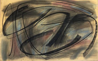 SAVERYS (Jan). "Composition" (1953). Pastel sur papier daté et signé au coin infér....