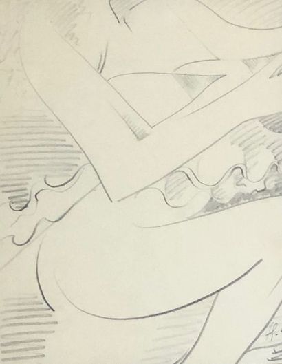 SERVRANCKX (Victor). "Composition" (1940). Dessin au crayon sur papier, daté et signé...