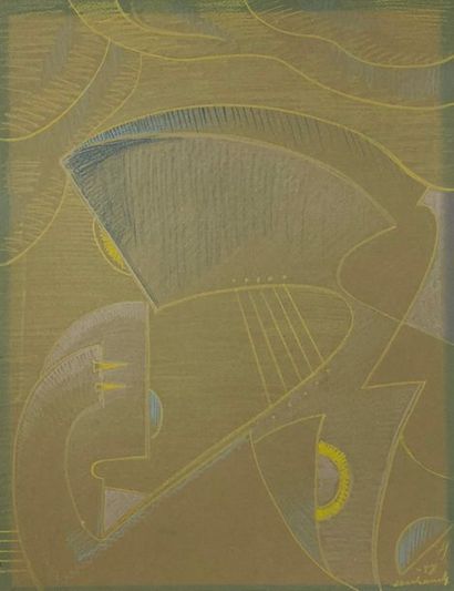 SERVRANCKX (Victor). "Composition" (1958). Pastel sur papier, signé au coin infér....