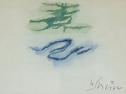 SINGIER (Gustave). Sans titre (1972). Dessin aquarellé, daté et signé au coin infér....