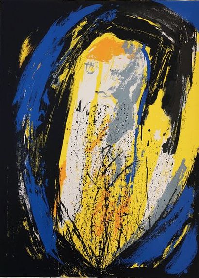 VANDERCAM (Serge). "Dans le bleu" (1992). Lithographie en couleurs tirée sur BFK...
