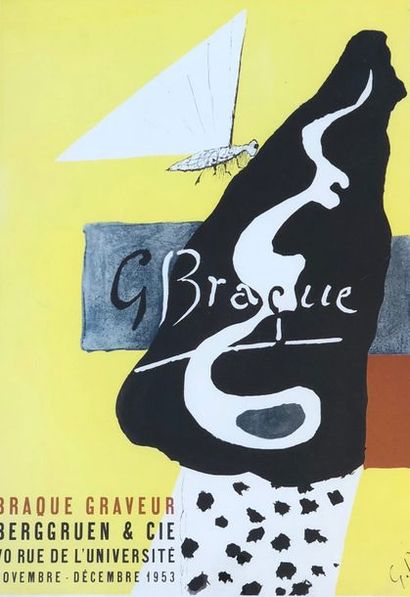 BRAQUE (Georges). Affiche (1953). Lithographie en couleurs, éditée à l'occasion de...