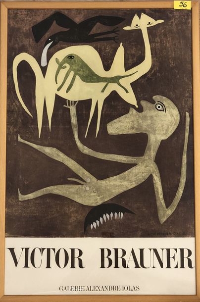 BRAUNER (Victor). Affiche (1965). Lithographie en couleurs, éditée pour une exposition...