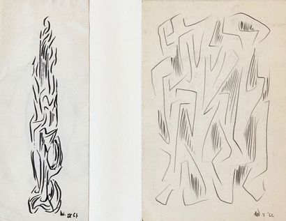 ANTHOONS (Willy). Sans titre (1966 et 1967). Ensemble de 2 dessins au crayon, datés,...