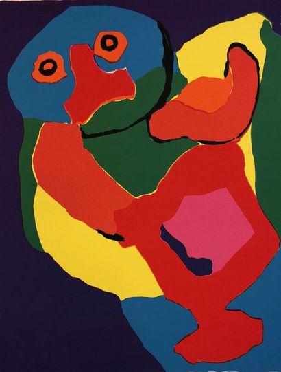 APPEL (Karel). "Dancing Man" (1970). Lithographie en couleurs, just. 30/125, datée...