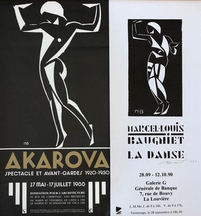 BAUGNIET (Marcel-Louis). Affiche signée (1990). Affiche d'intérieur tirée en noir,...