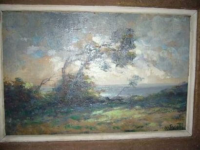 null Dieudonné JACOBS (1887-1967)
Paysage.
Huile sur toile.
Signée en bas à droite.
37...