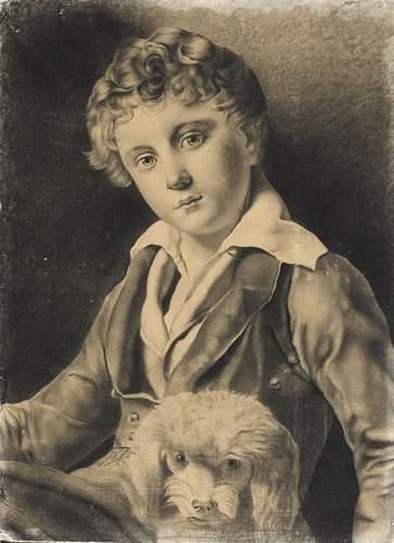 null Ecole FRANCAISE, début du XIXème siècle.
Portrait d'un jeune garçon avec son...