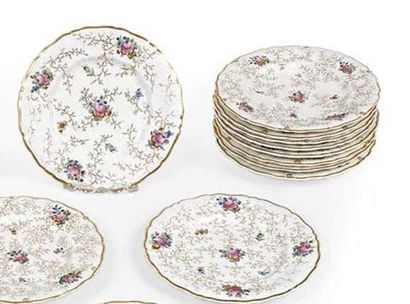 null Manufacture Impériale Nicolas 1er, 1825-1855.
Ensemble de 12 assiettes à bord...