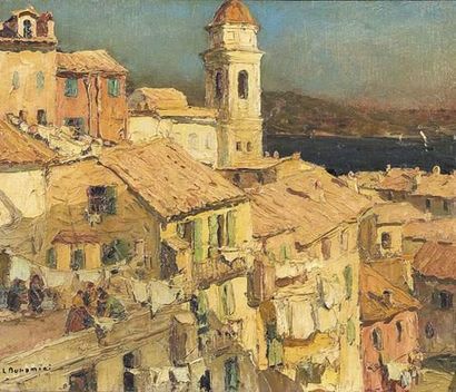 null Louis BONAMICI (1878-1966)
Village Corse.
Huile sur toile.
Signée en bas à gauche.
38...