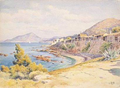 null Lina BILL (Gruissan 1855-Avignon 1936)
La plage de l'Almanarre près d'Hyères,...