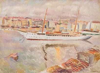 null Augustin CARRERA (1878-1952).
Le port de Marseille. 1929.
Huile sur toile.
Signée...