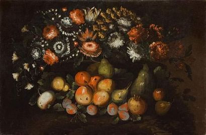 null Attribué à Giovanni-Paolo SPADINO (1659-1730).
Nature morte de fleurs et de...